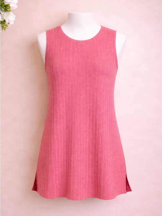CJ Banks Tops - Plus Size CJ Banks 1X Sleeveless Tunic Knit Tank - Pink